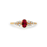 Inel MD40256 din aur roz 14k cu rubin oval si diamante rotunde - Bijuterii LA ROSA