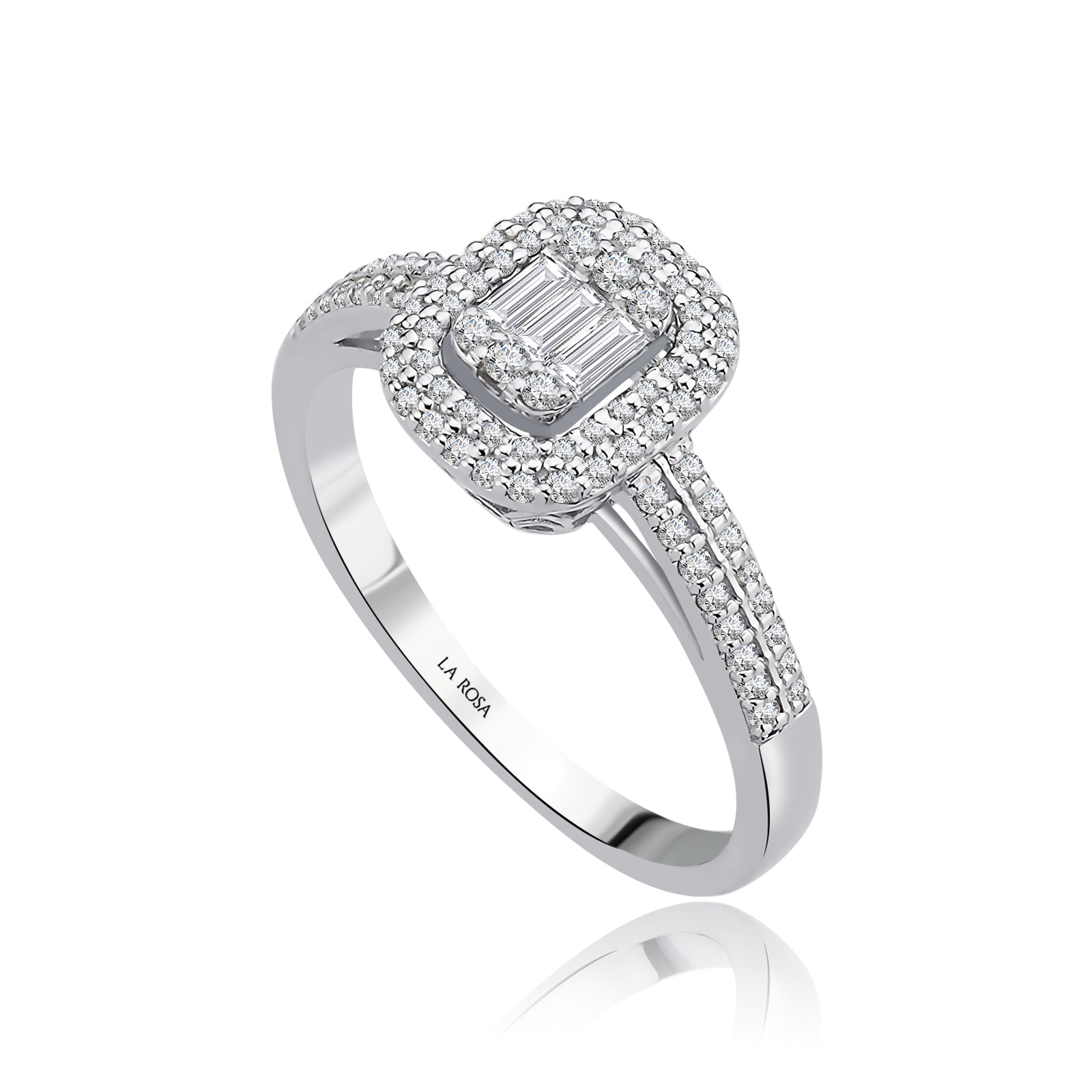 Inel MD43240 din aur alb 14k cu diamante - Bijuterii LA ROSA