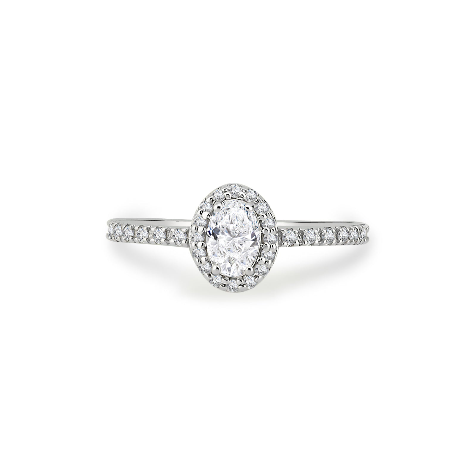 Inel MD45324 din aur alb 14k forma ovala cu diamante - Bijuterii LA ROSA