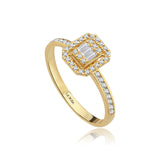Inel MD46525 din aur galben 14k cu diamante - Bijuterii LA ROSA