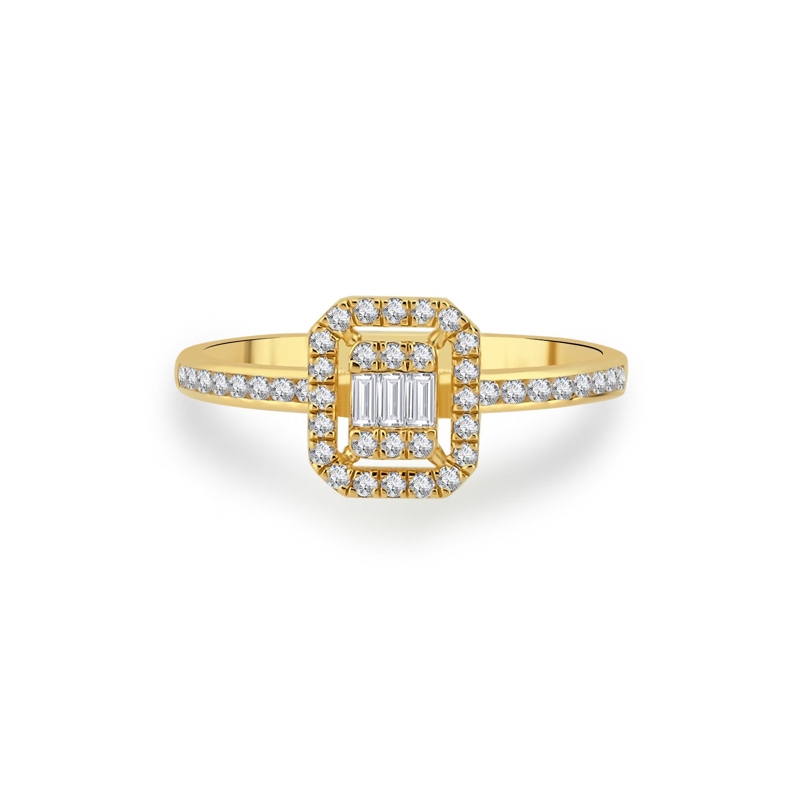 Inel MD46525 din aur galben 14k cu diamante - Bijuterii LA ROSA