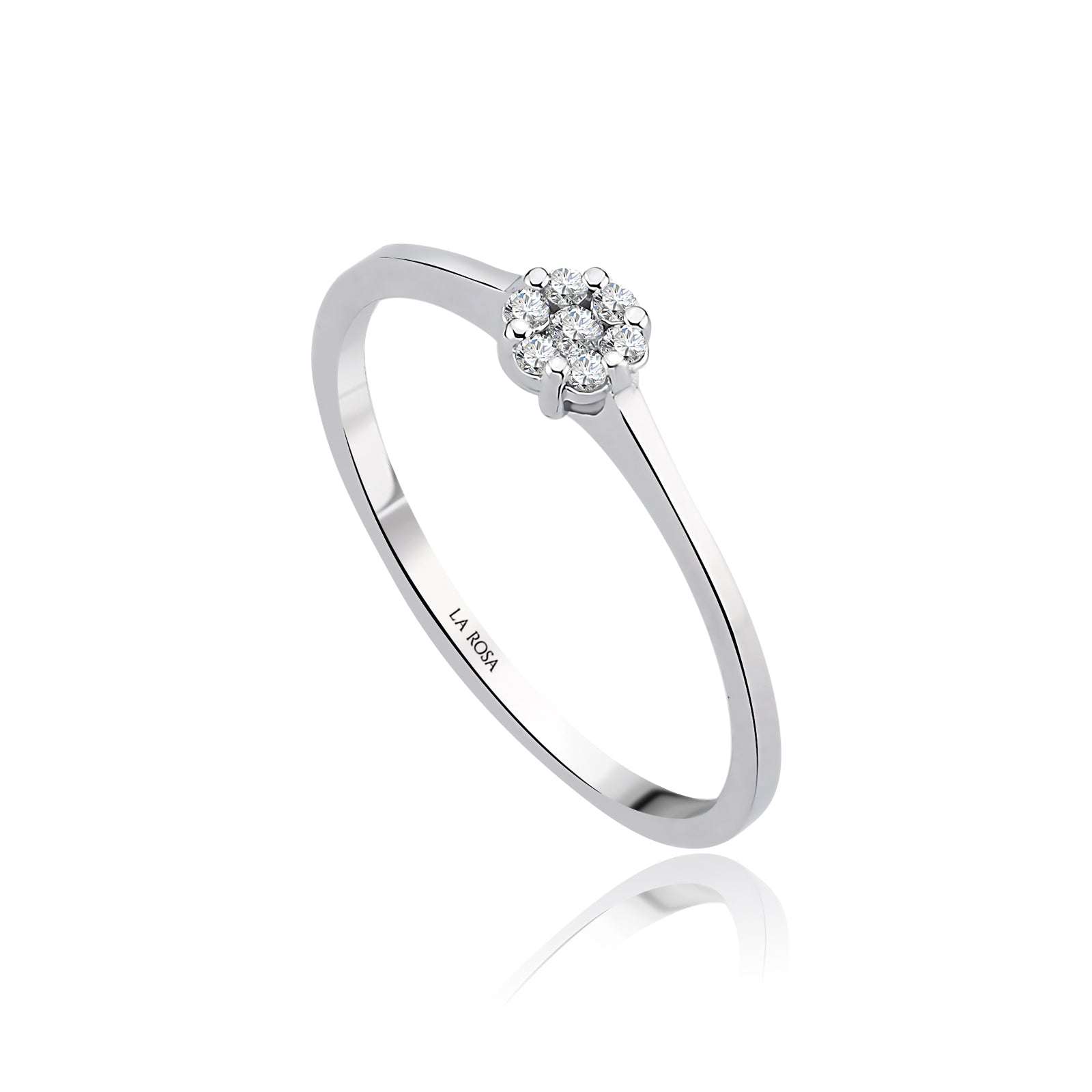Inel MD48909 din aur alb 14k cu diamante - Bijuterii LA ROSA