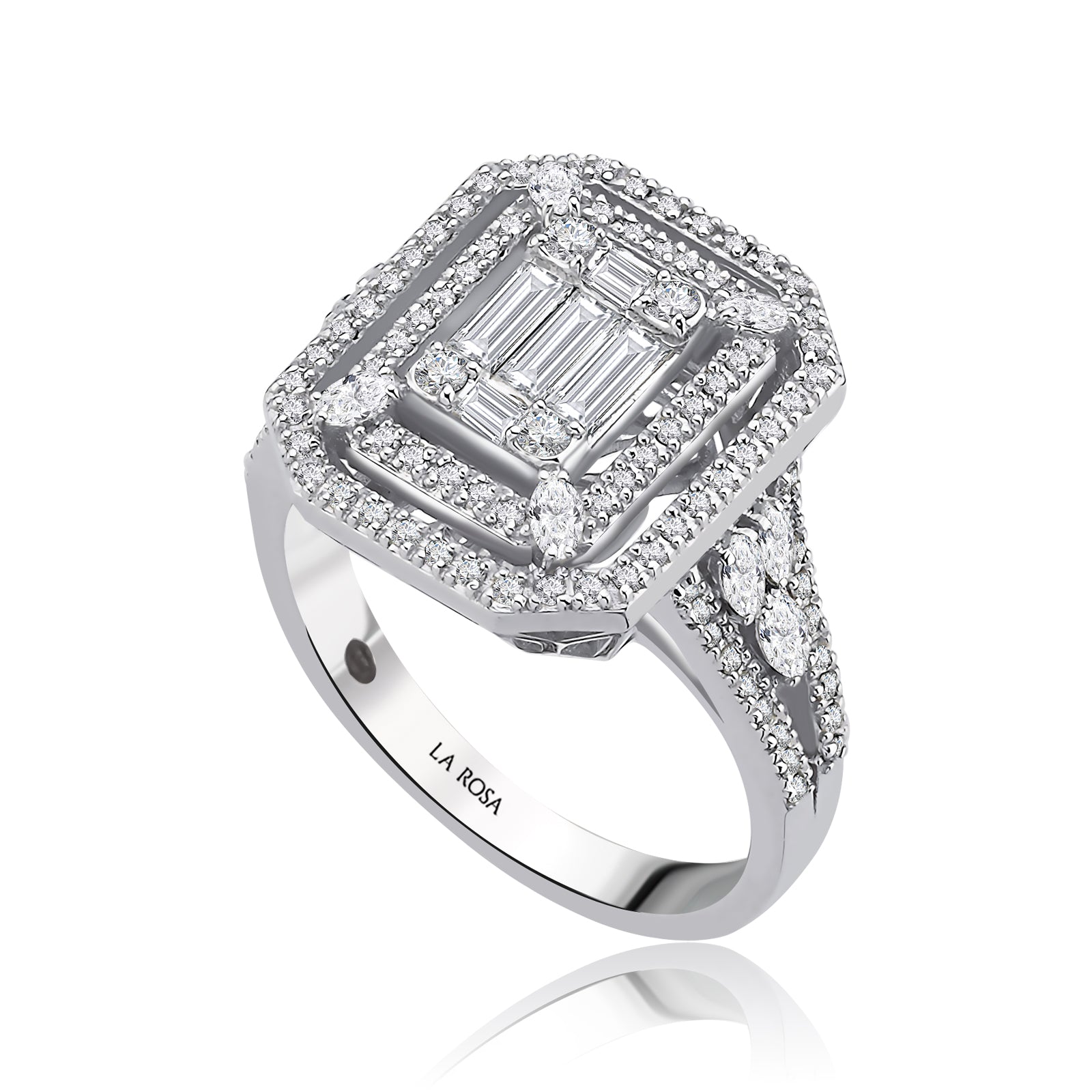 Inel MD51099 din aur alb 14k cu diamante - Bijuterii LA ROSA