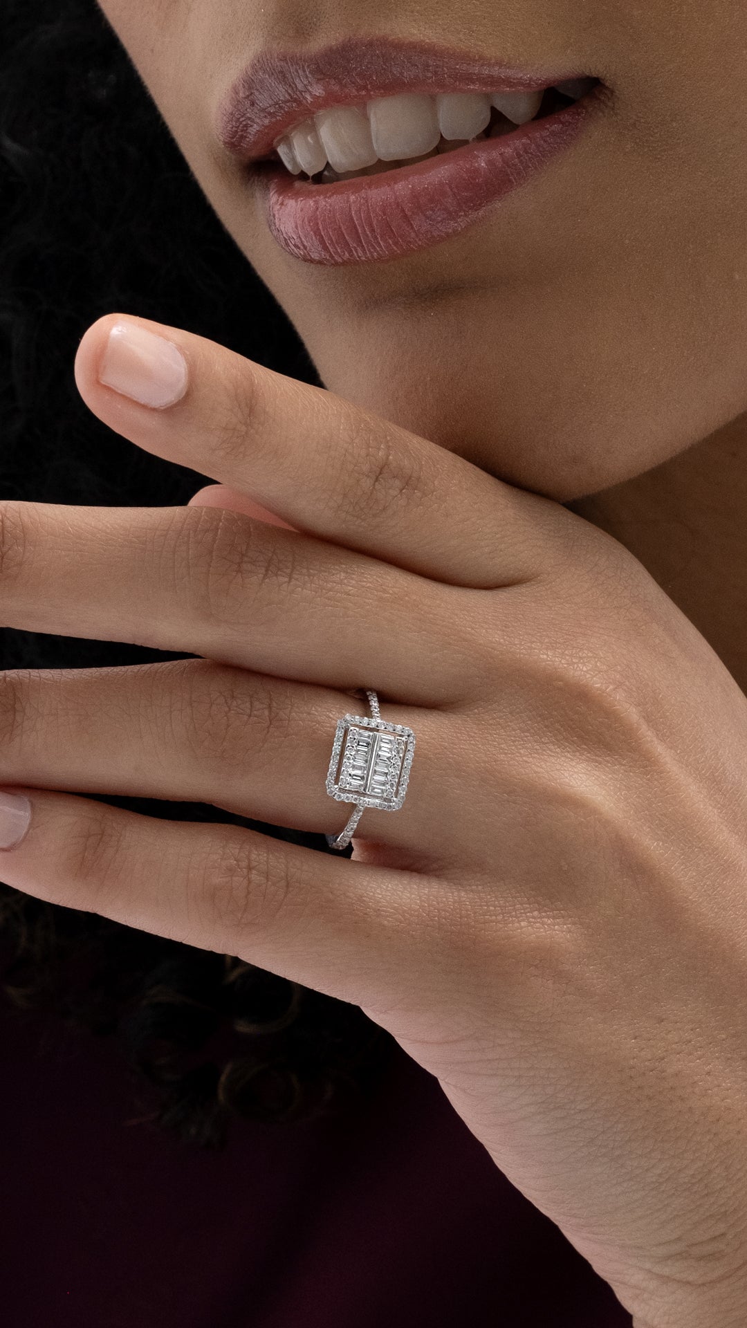 Inel MD55689 din aur alb 14k cu diamante - Bijuterii LA ROSA