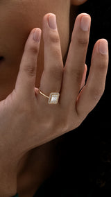 Inel MD55840 din aur galben 14k cu diamante baguette - Bijuterii LA ROSA