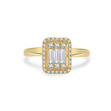 Inel MD55840 din aur galben 14k cu diamante baguette - Bijuterii LA ROSA