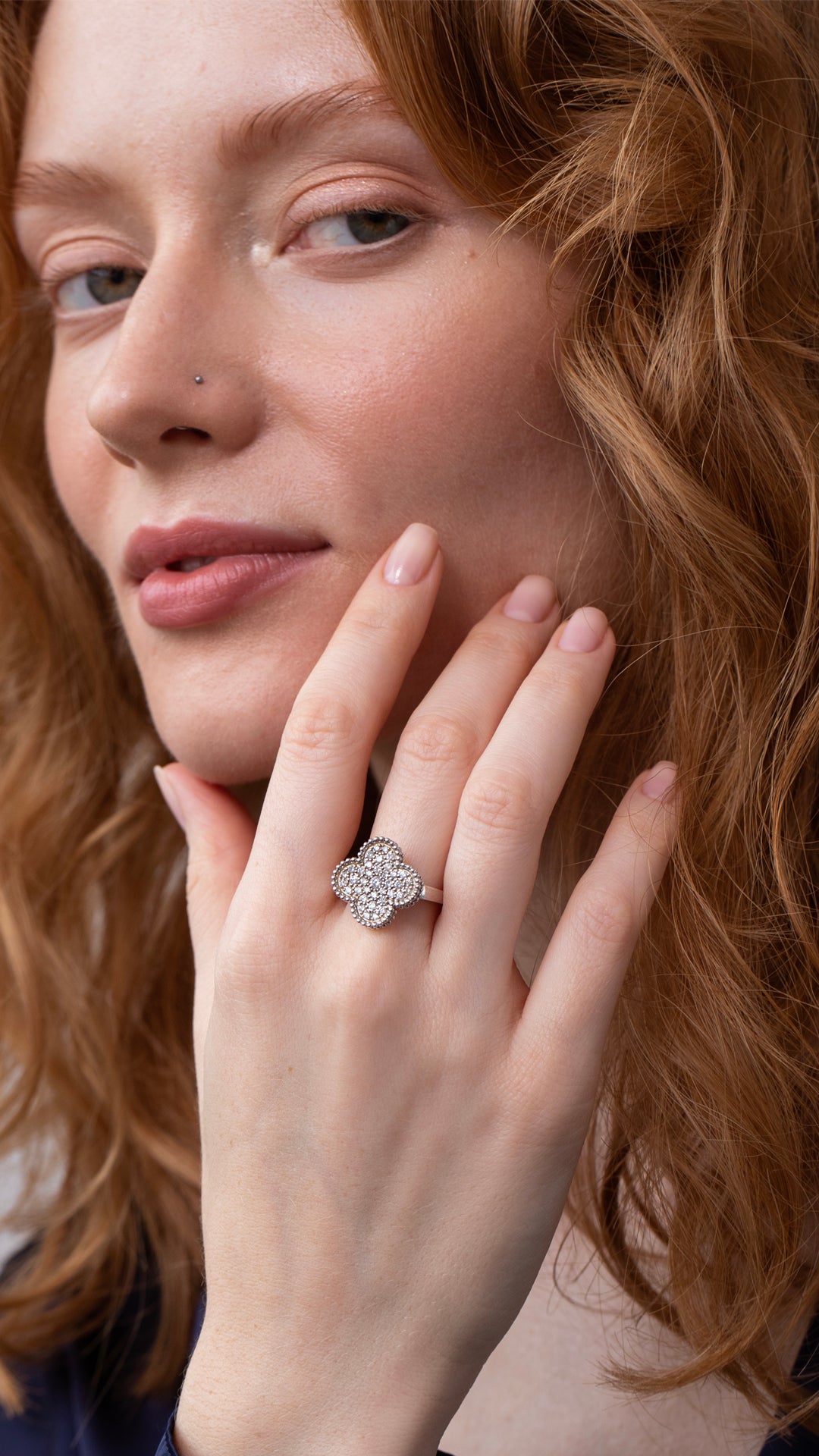 Inel NS0025RS din aur alb 14k cu diamante - Bijuterii LA ROSA