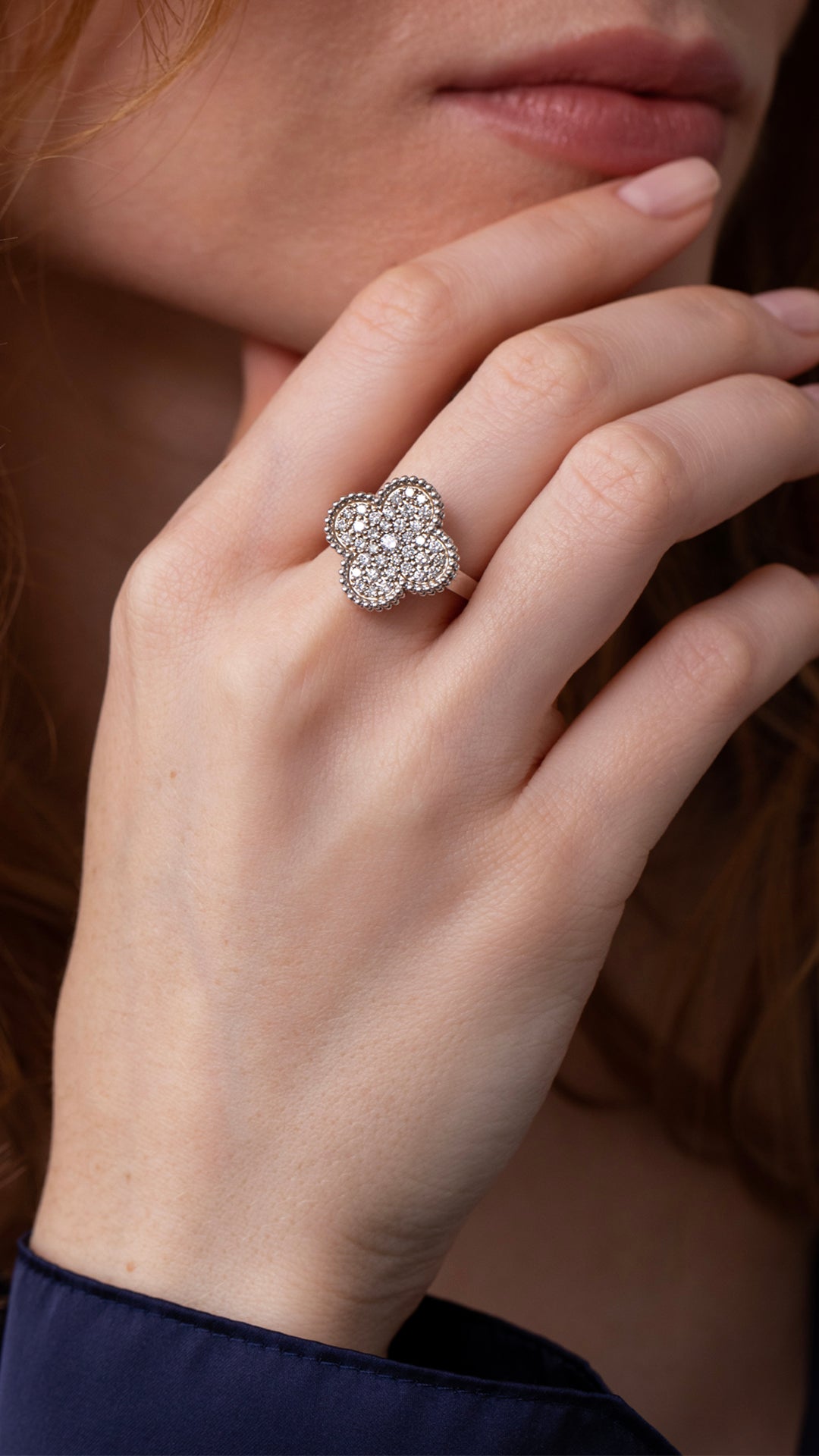 Inel NS0025RS din aur alb 14k cu diamante - Bijuterii LA ROSA