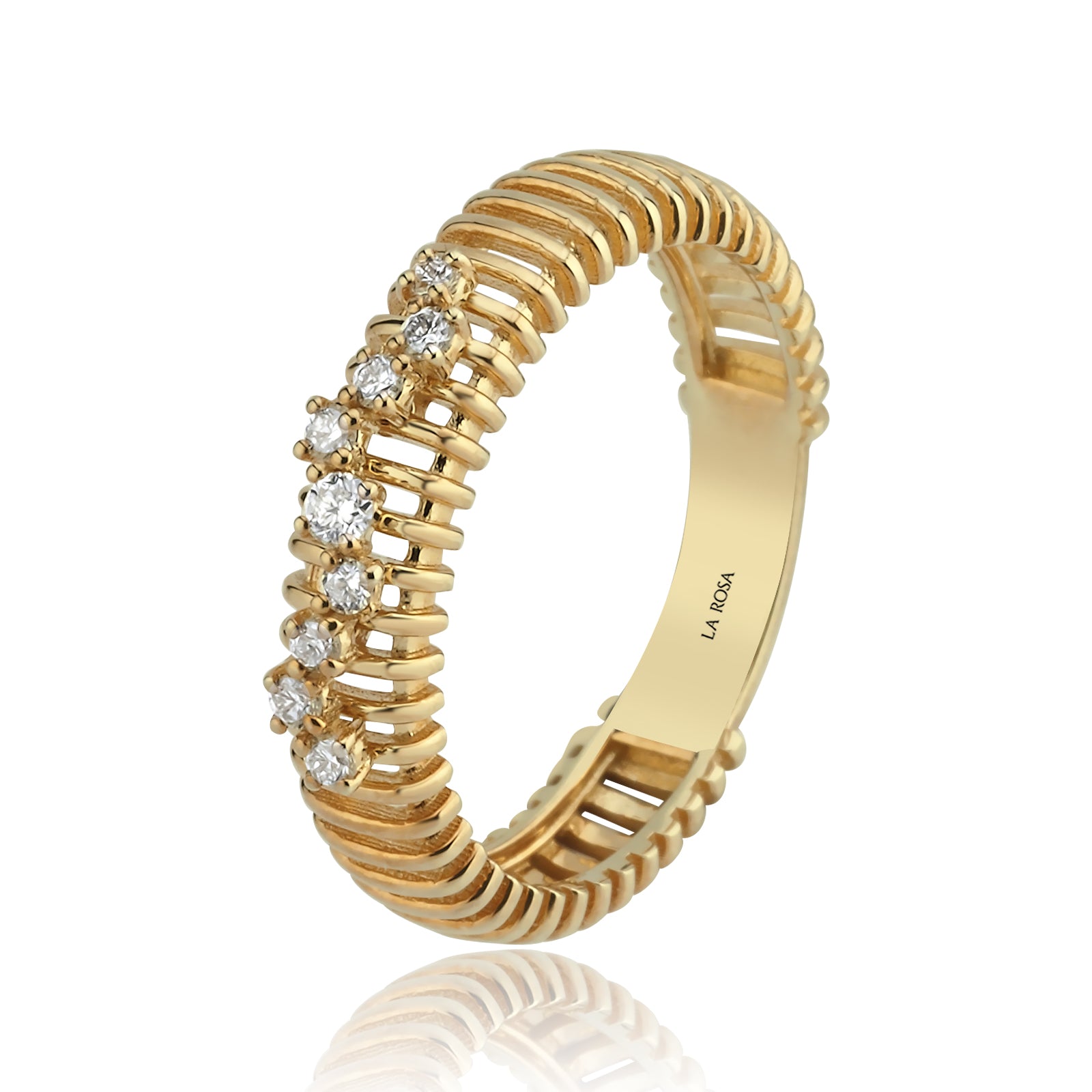 Inel YZ0444R din aur galben 14k cu diamante - Bijuterii LA ROSA