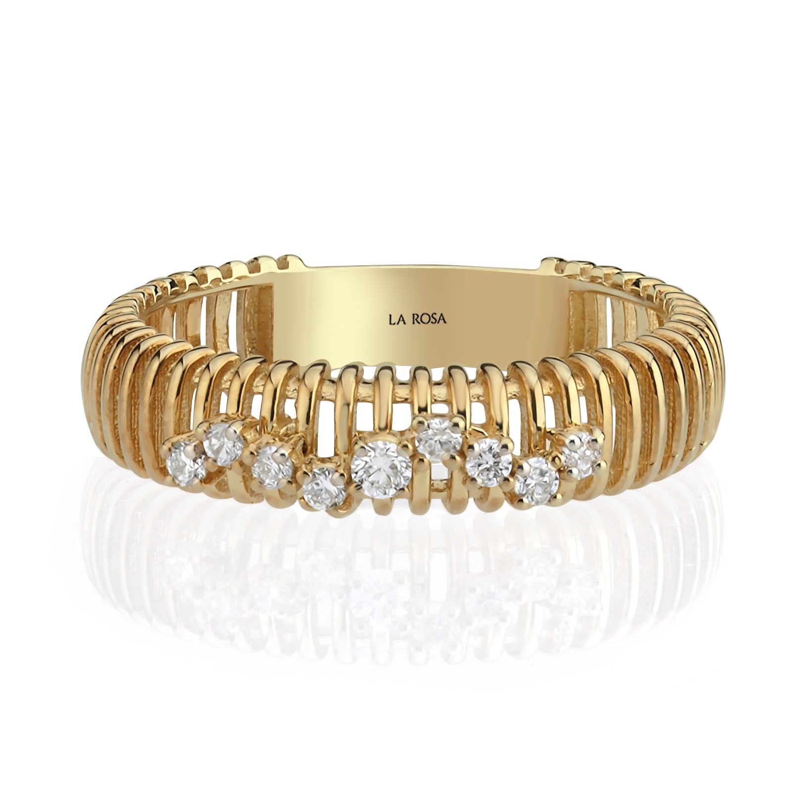 Inel YZ0444R din aur galben 14k cu diamante - Bijuterii LA ROSA
