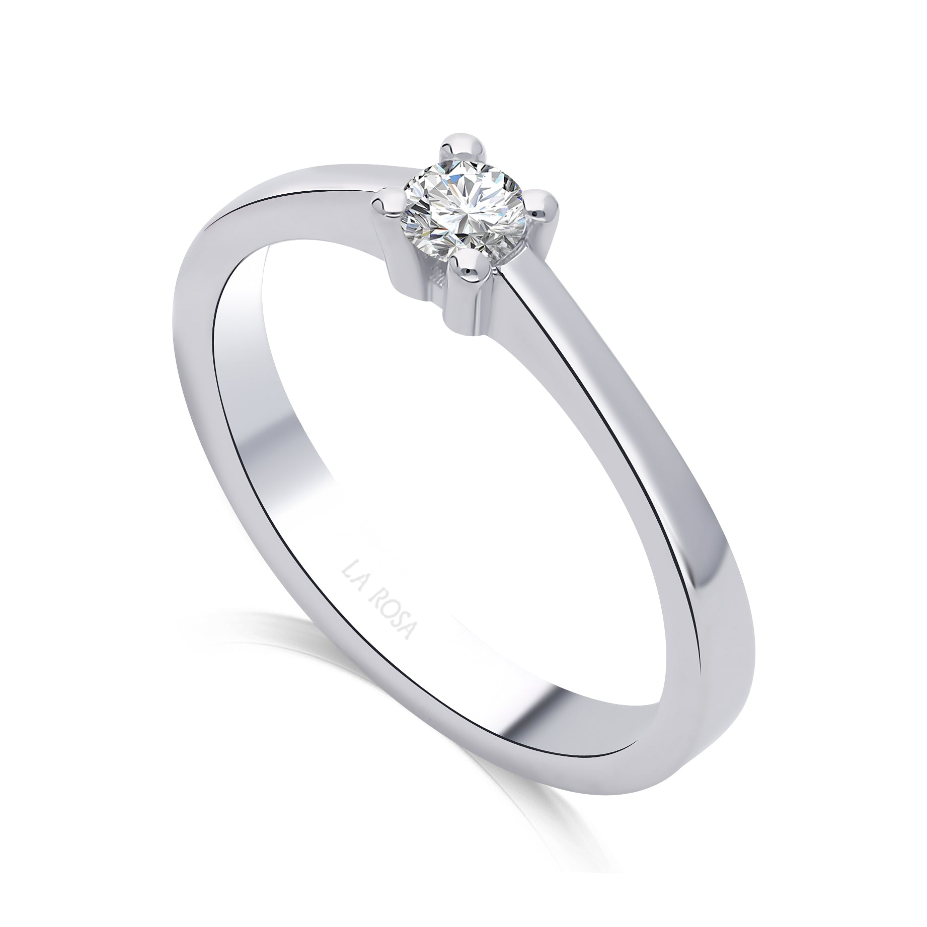 Inel de Logodna LDR1120 din aur alb 18k cu diamant - Bijuterii LA ROSA