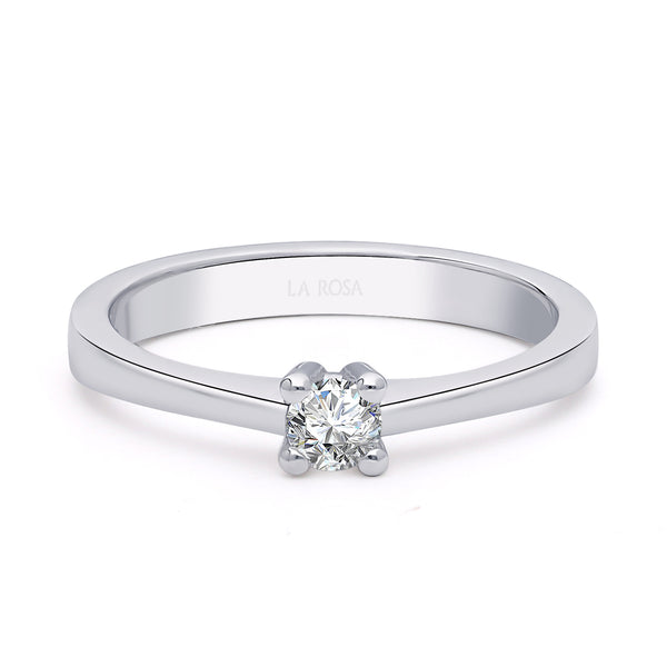 Inel de Logodna LDR1120 din aur alb 18k cu diamant - Bijuterii LA ROSA