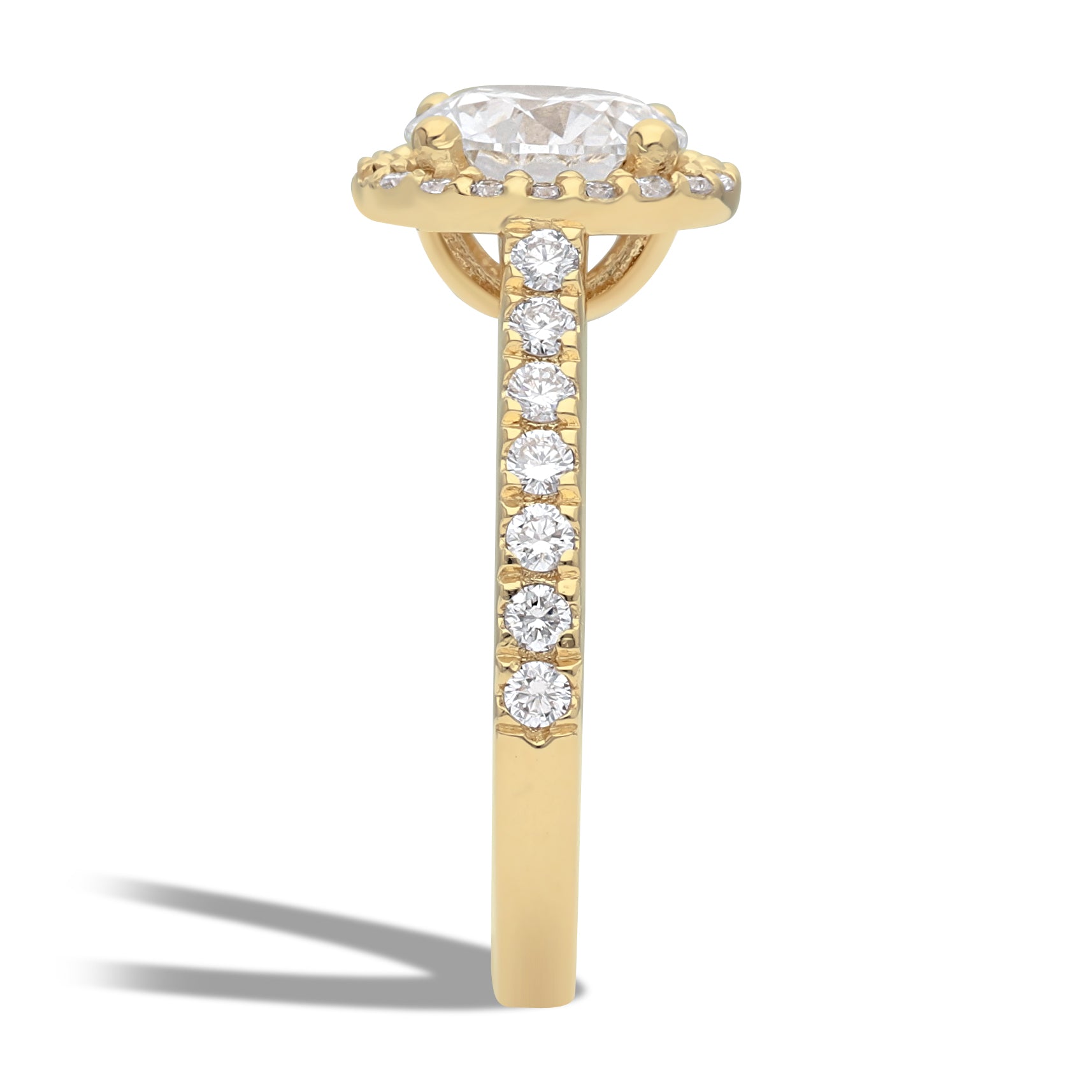 Inel de Logodna LRLB024 din aur galbem 14K cu Diamant Rotund - Bijuterii LA ROSA