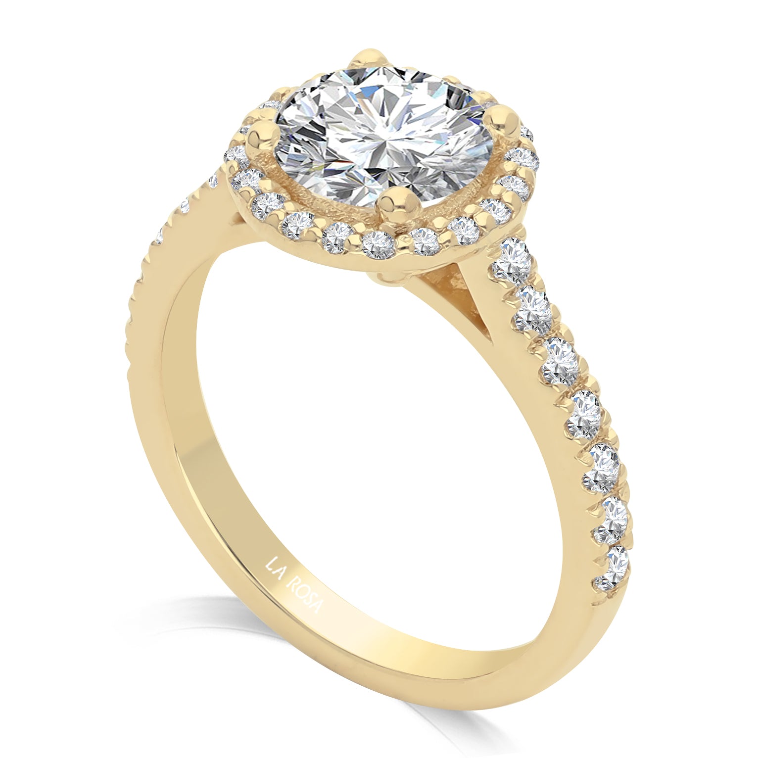 Inel de Logodna LRLB024 din aur galbem 14K cu Diamant Rotund - Bijuterii LA ROSA