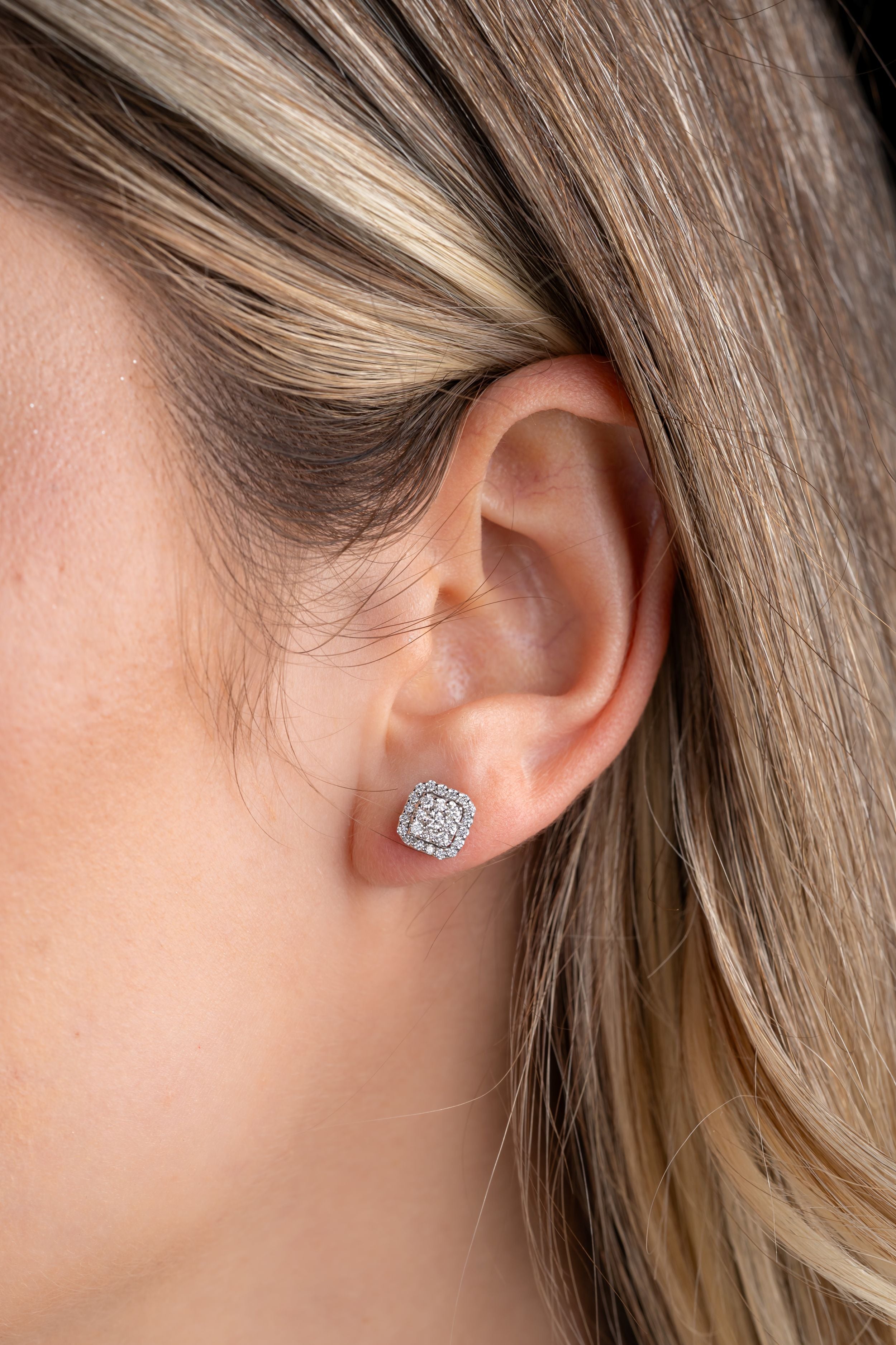 Cercei LRSE104PP din aur alb 18k cu diamante naturale 0.51ct