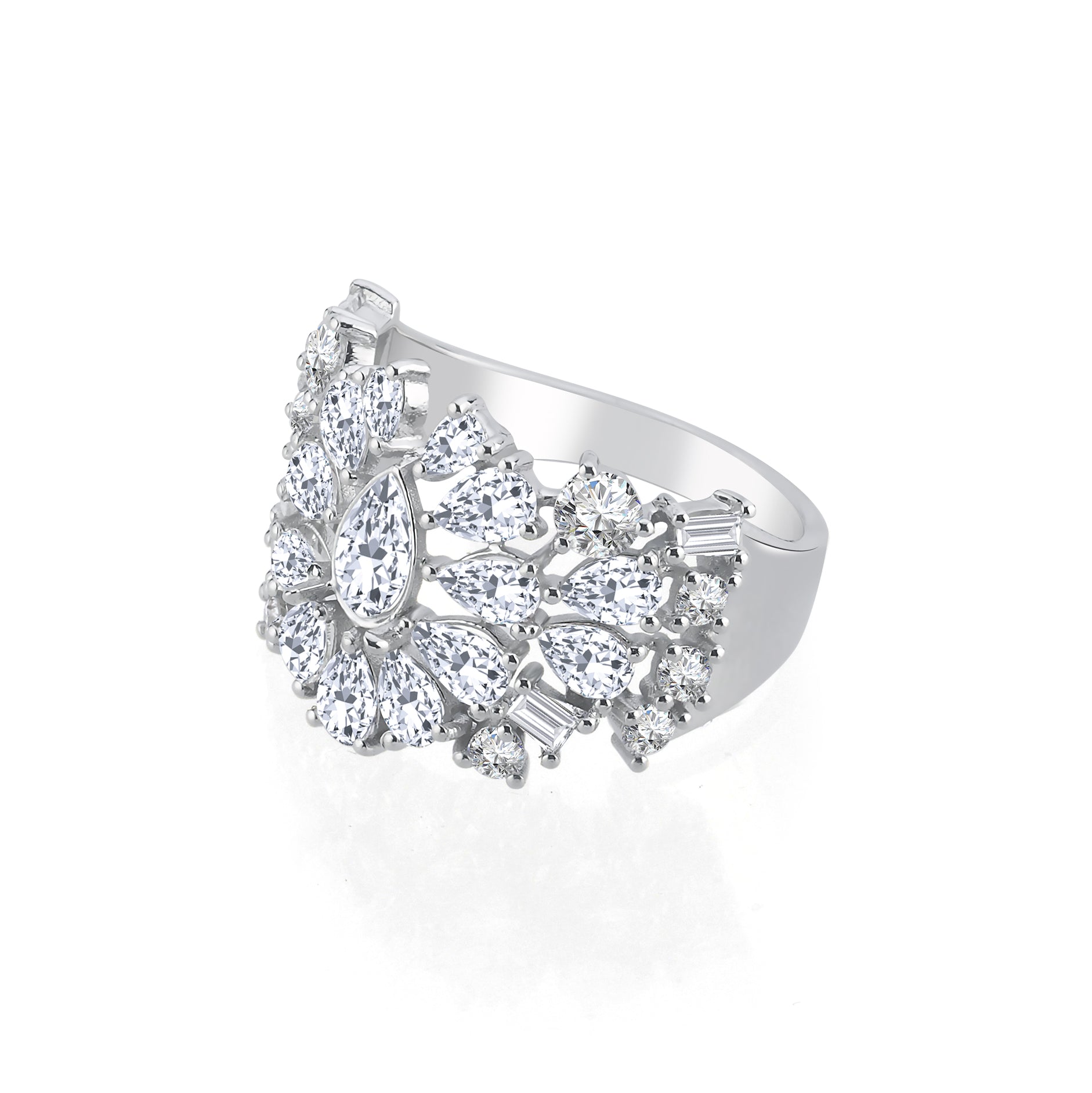 Inel LRSR522 aur alb 18k cu diamante naturale para 0.52ct si 1.76ct si diamante naturale rotunde 0.60ct