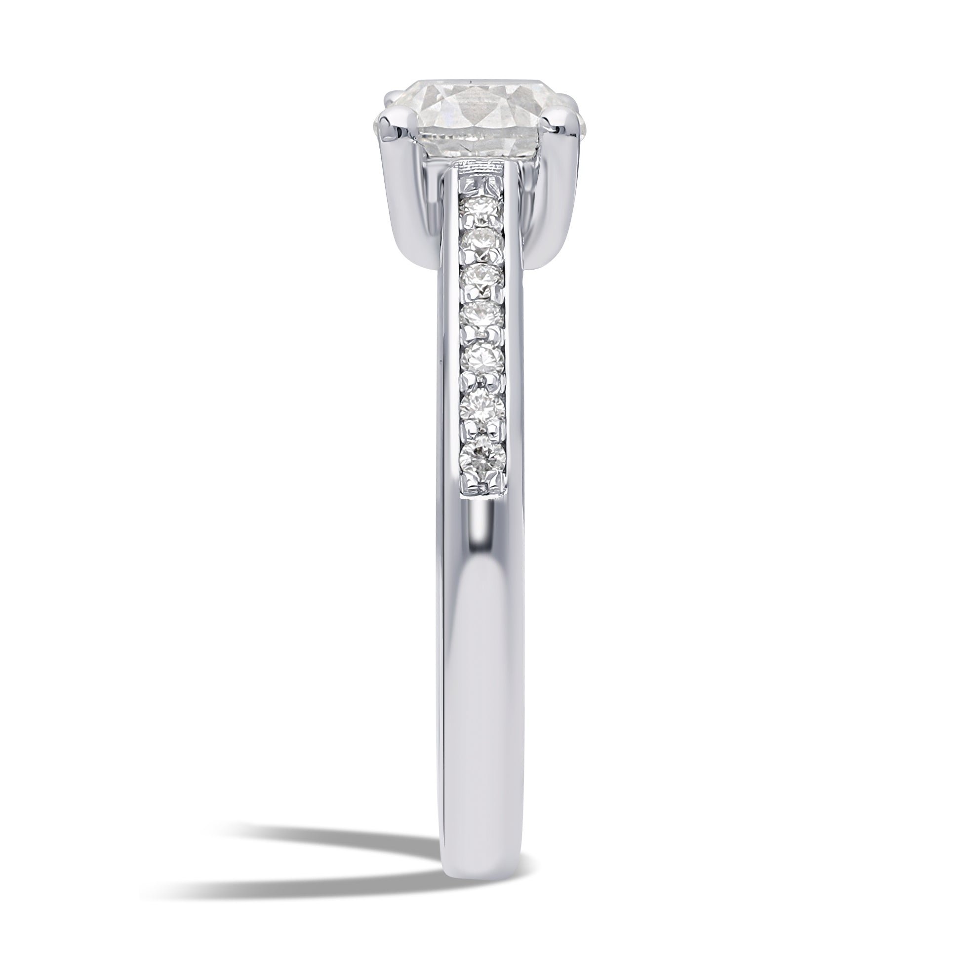 Inel de Logodna LRY001 din aur alb 18k cu Diamant Rotund (nivoda) - Bijuterii LA ROSA