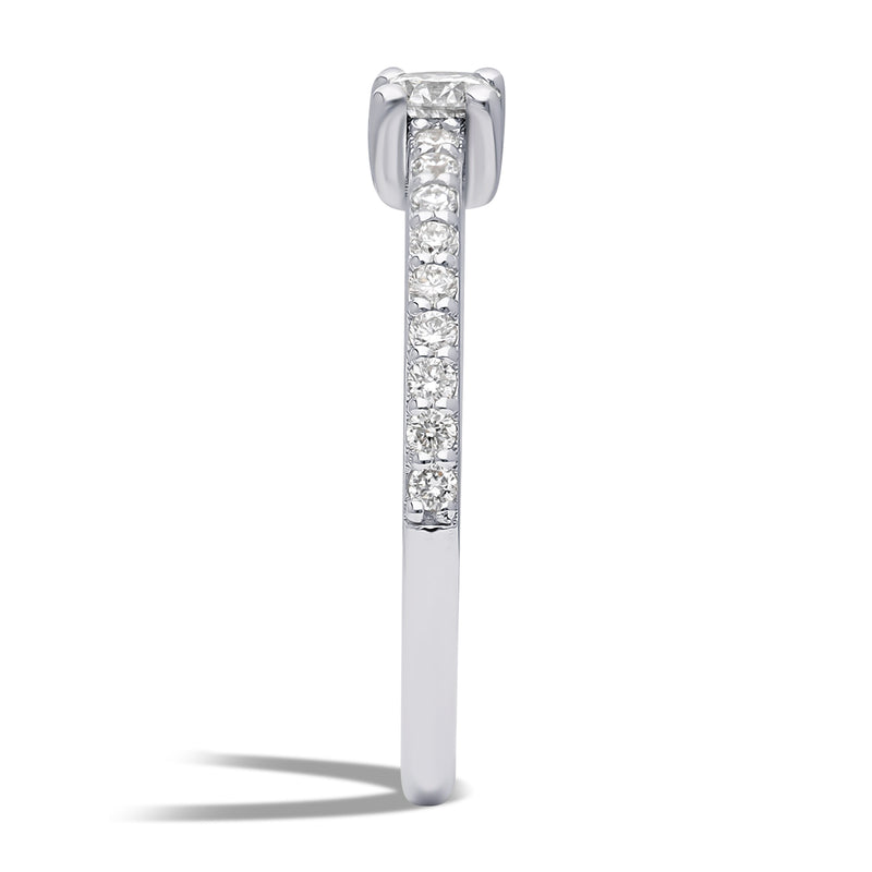 Inel de logodna LRY003 din aur alb 18K cu Diamant Rotund - Bijuterii LA ROSA