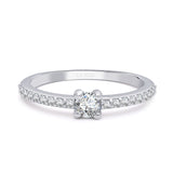 Inel de logodna LRY003 din aur alb 18K cu Diamant Rotund - Bijuterii LA ROSA