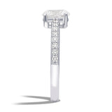 Inel de Logodna LRY007 din Aur Alb 18K cu Diamant OVAL CUT - Bijuterii LA ROSA