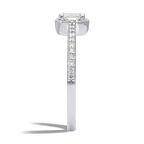 Inel de Logodna LRY009 din aur alb 18k cu Diamant Emerald Cut - Bijuterii LA ROSA