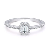 Inel de Logodna LRY009 din aur alb 18k cu Diamant Emerald Cut - Bijuterii LA ROSA