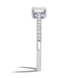Inel de Logodna LRY010 din aur alb 18k cu Diamant  Emerald Cut - Bijuterii LA ROSA