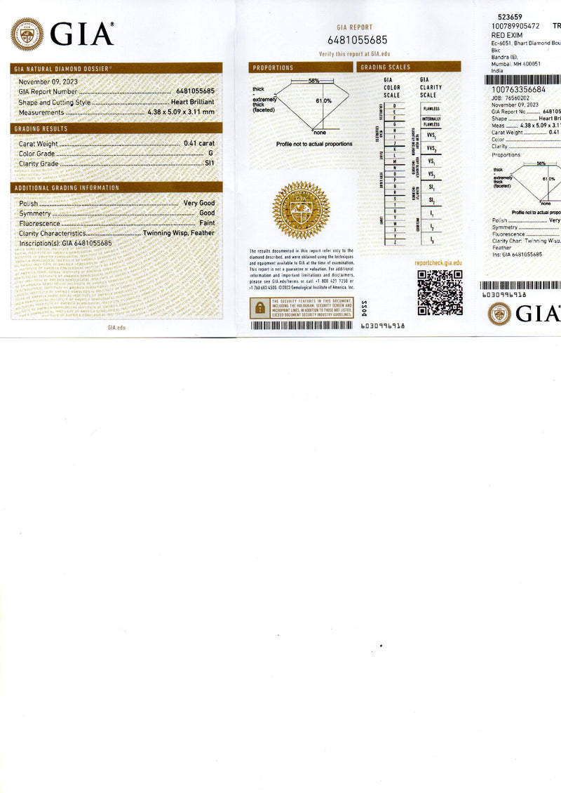 Inel LRY012 din aur alb 18k cu diamant heart shape