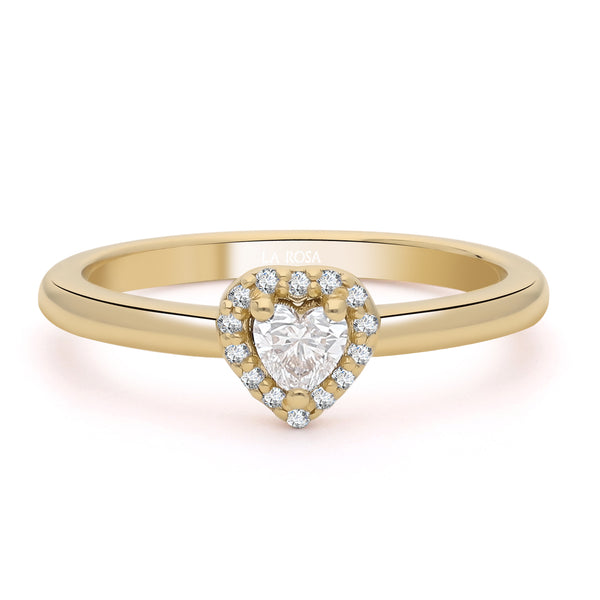 Inel de logodna LRY013 din aur 18k cu diamant natural heart 0.18ct si diamante naturale 0.05ct