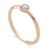Inel de Logodna LRY601 din aur roz 18k cu diamant - Bijuterii LA ROSA