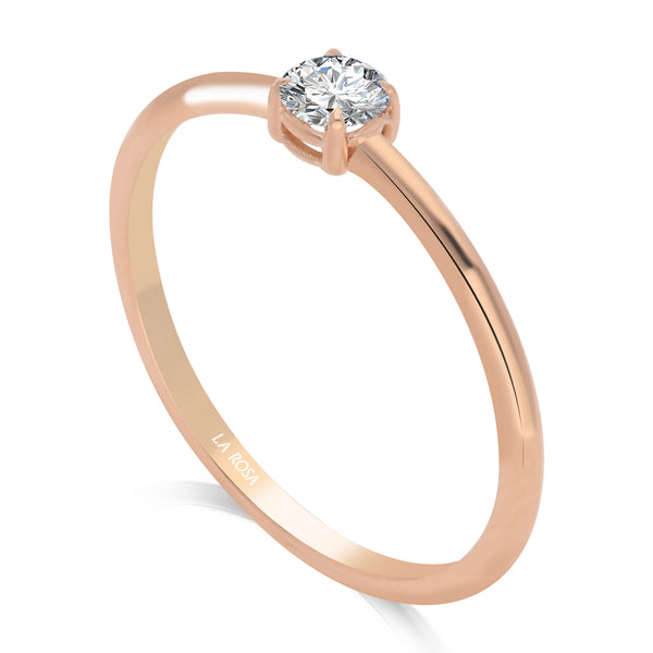 Inel de Logodna LRY601 din aur roz 18k cu diamant - Bijuterii LA ROSA