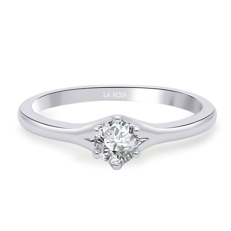 INEL DE LOGODNA LRY619 DIN AUR ALB 18K CU DIAMANT ROTUND