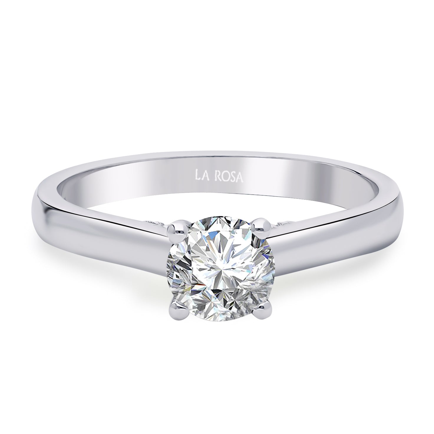 INEL DE LOGODNA LRY621 DIN AUR ALB 18K CU DIAMANT ROTUND - Bijuterii LA ROSA