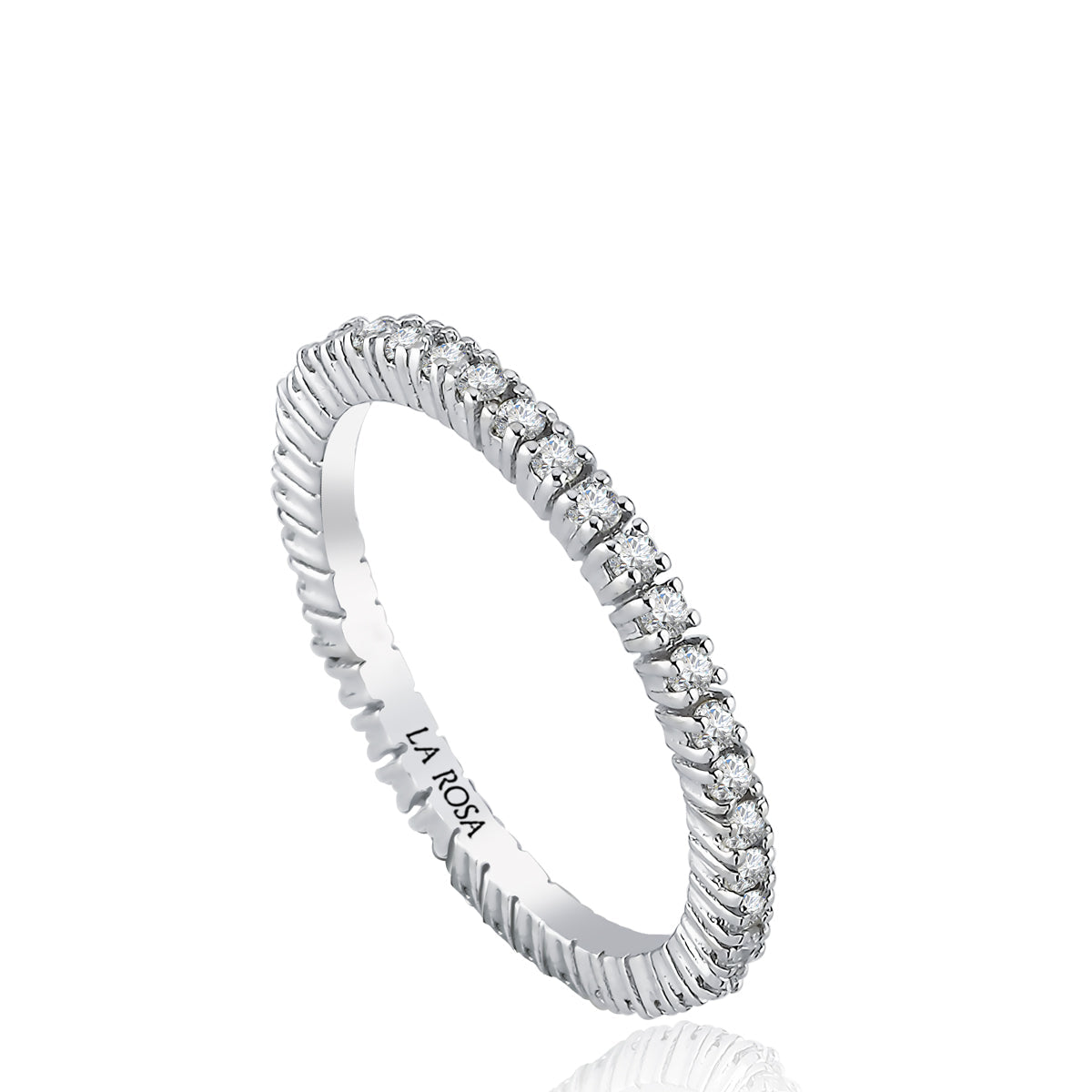 Inel Eternity MD22307 din aur alb 14k cu diamante - Bijuterii LA ROSA