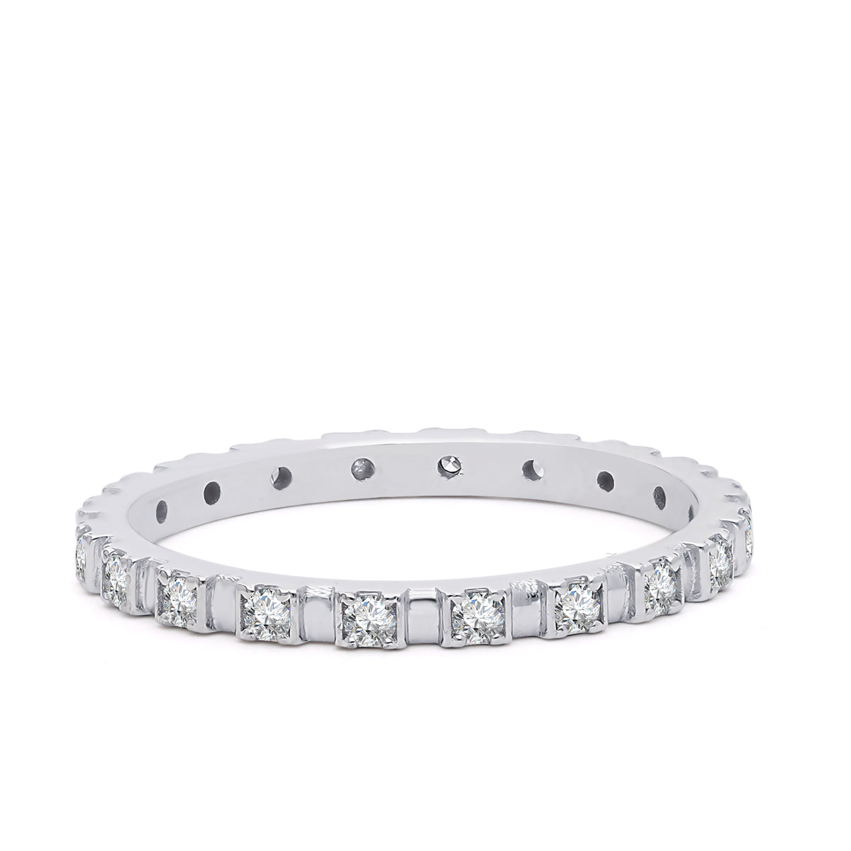 Inel Eternity MD29959 din aur alb 14k cu diamante - Bijuterii LA ROSA