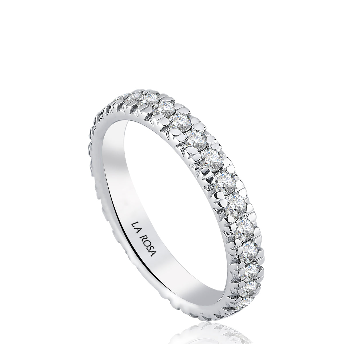 Inel Eternity MD36062 din aur alb 14k cu diamante - Bijuterii LA ROSA