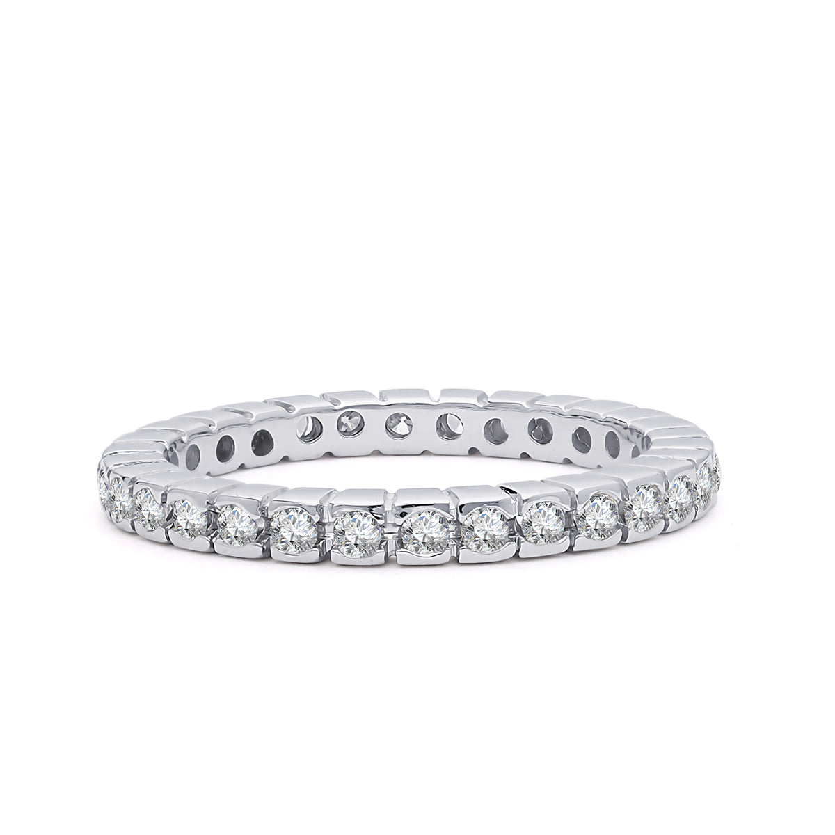 Inel Eternity MD37671 din aur alb 14k cu diamante - Bijuterii LA ROSA