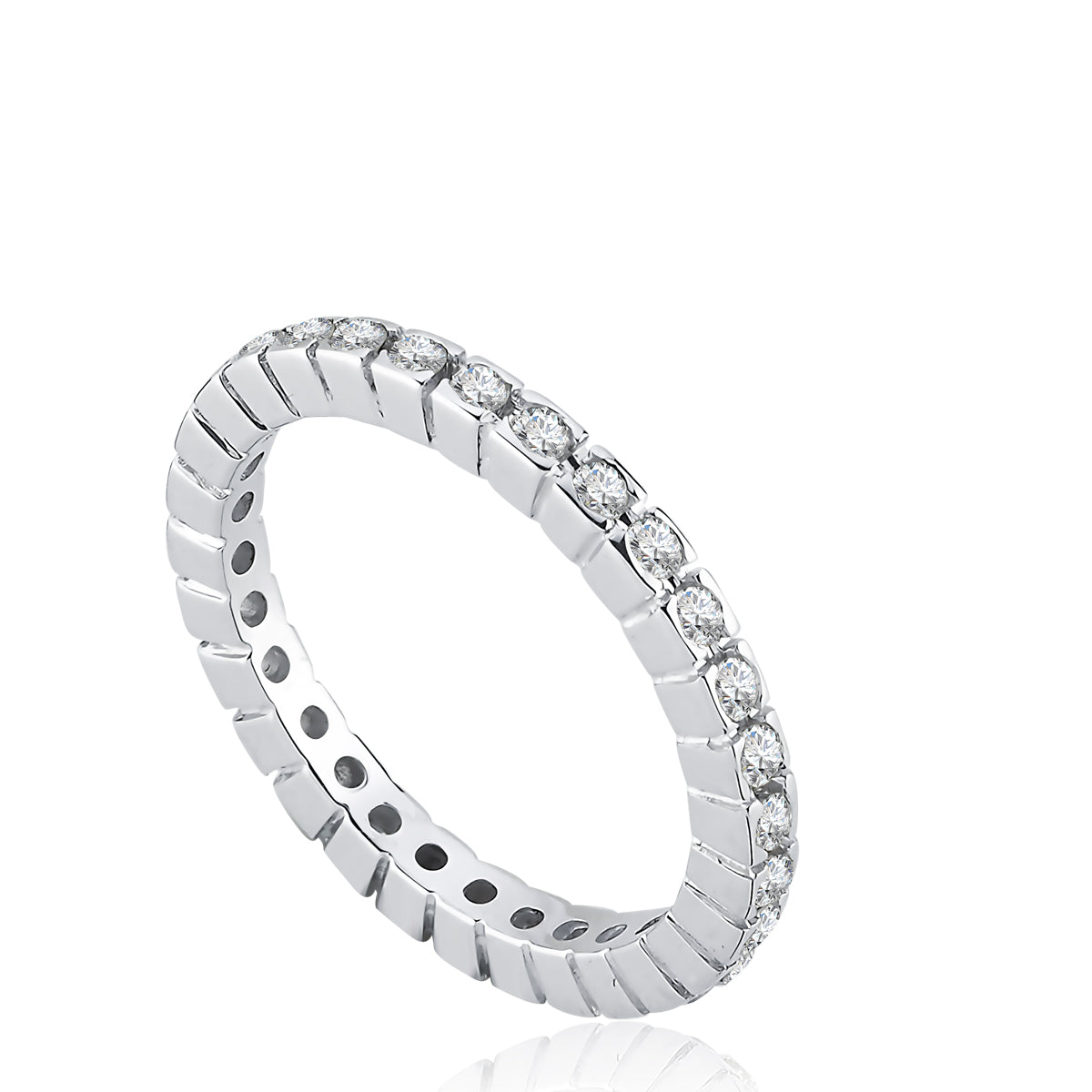 Inel Eternity MD37671 din aur alb 14k cu diamante - Bijuterii LA ROSA
