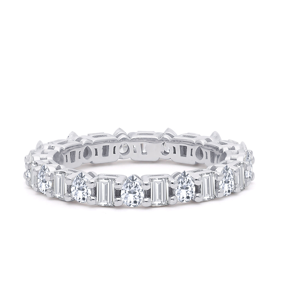 Inel Eternity MD42872 din aur alb 14k cu diamante - Bijuterii LA ROSA