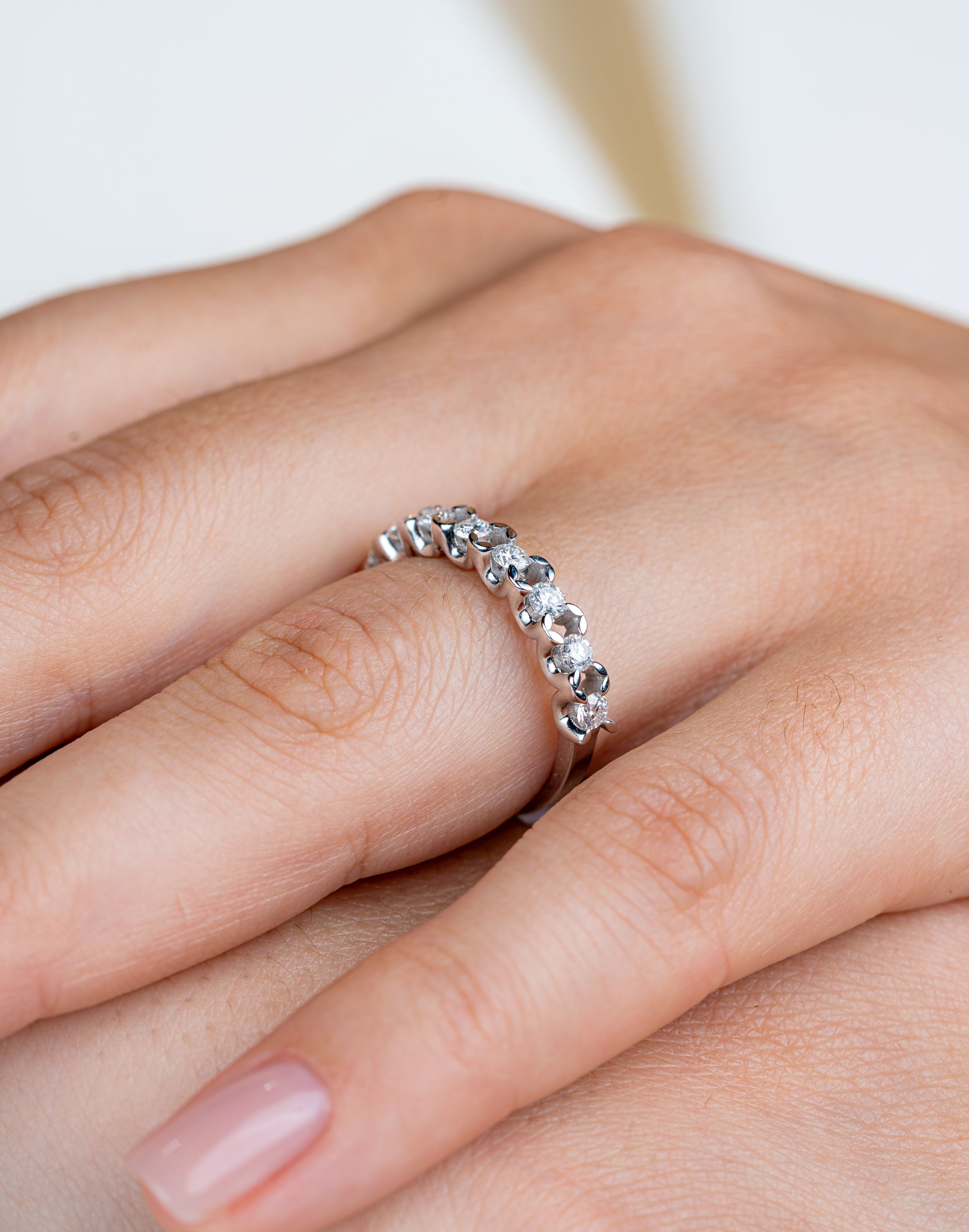 Inel Eternity Md45665 din Aur Alb 14K cu Diamante Naturale