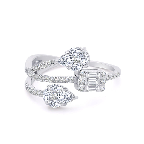 Inel MD53225 din aur alb 14k cu diamante - Bijuterii LA ROSA