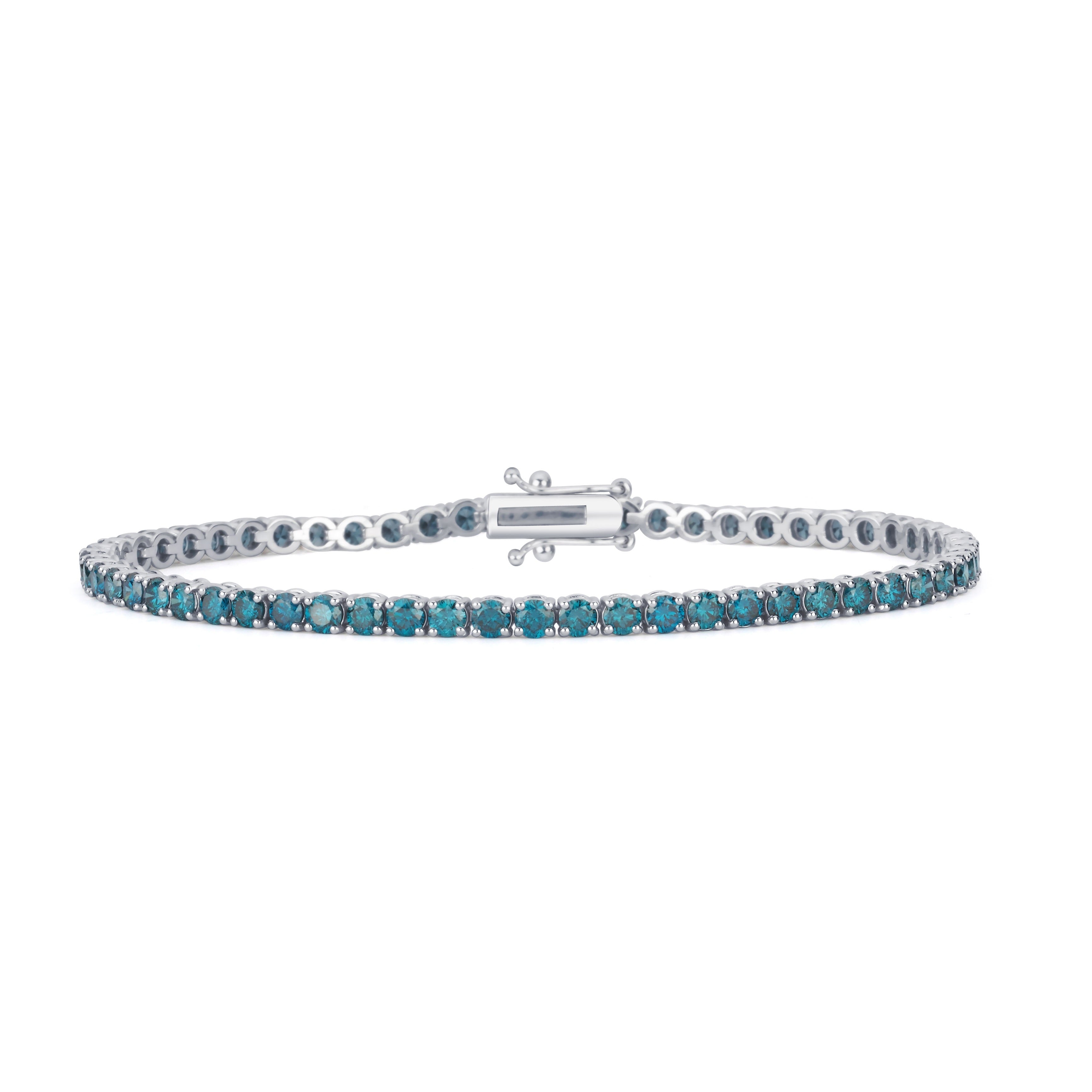 Bratara din aur alb 18k cu diamante naturale albastre 5.17ct