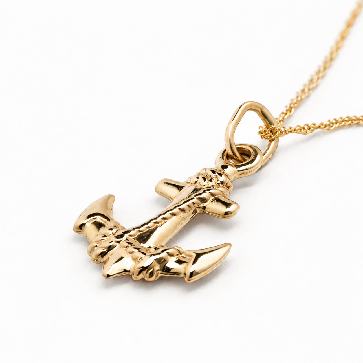 Colier unisex ancora SORN039 din aur galben 14k
