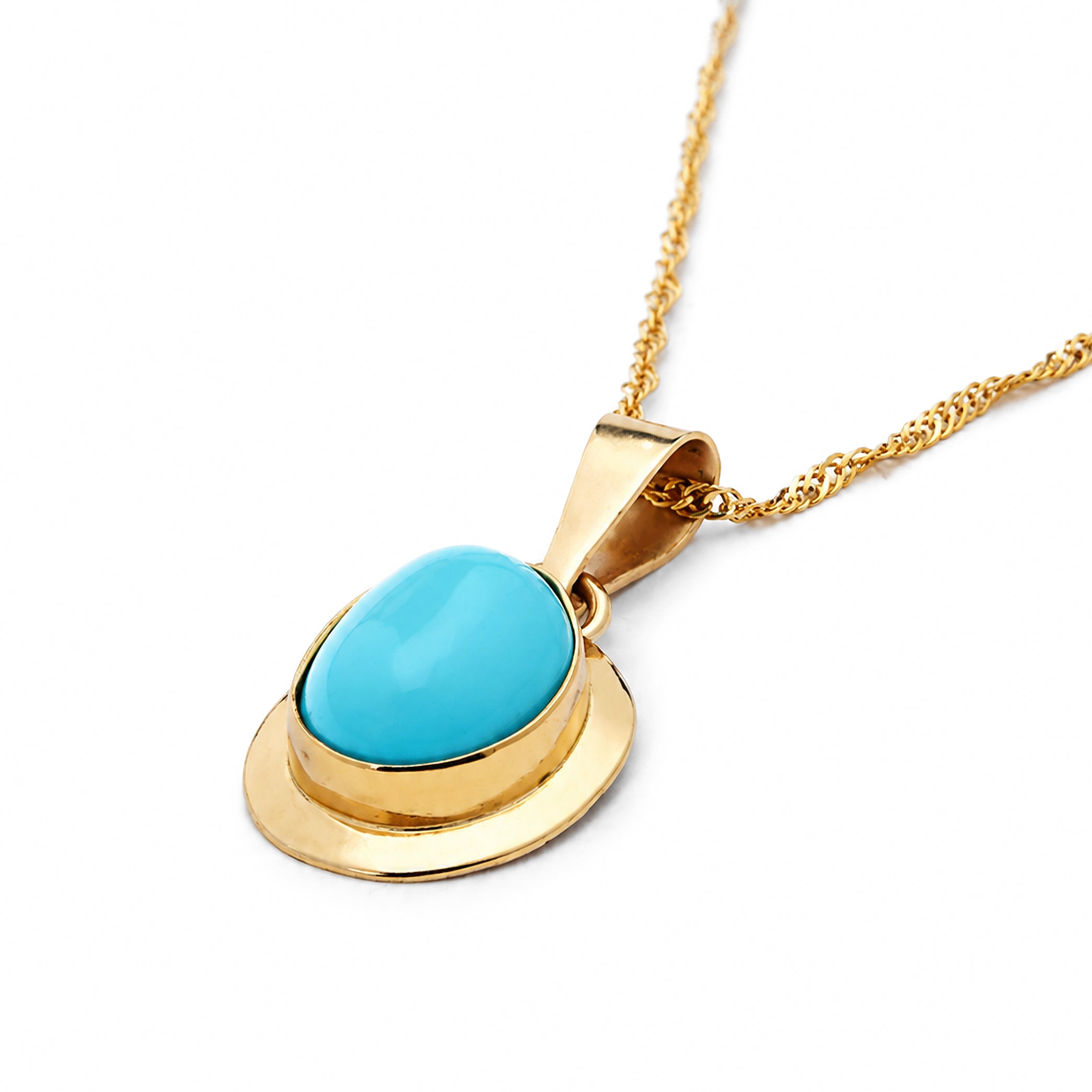 Colier SORNO37 din aur galben 14k cu turcoaz natural