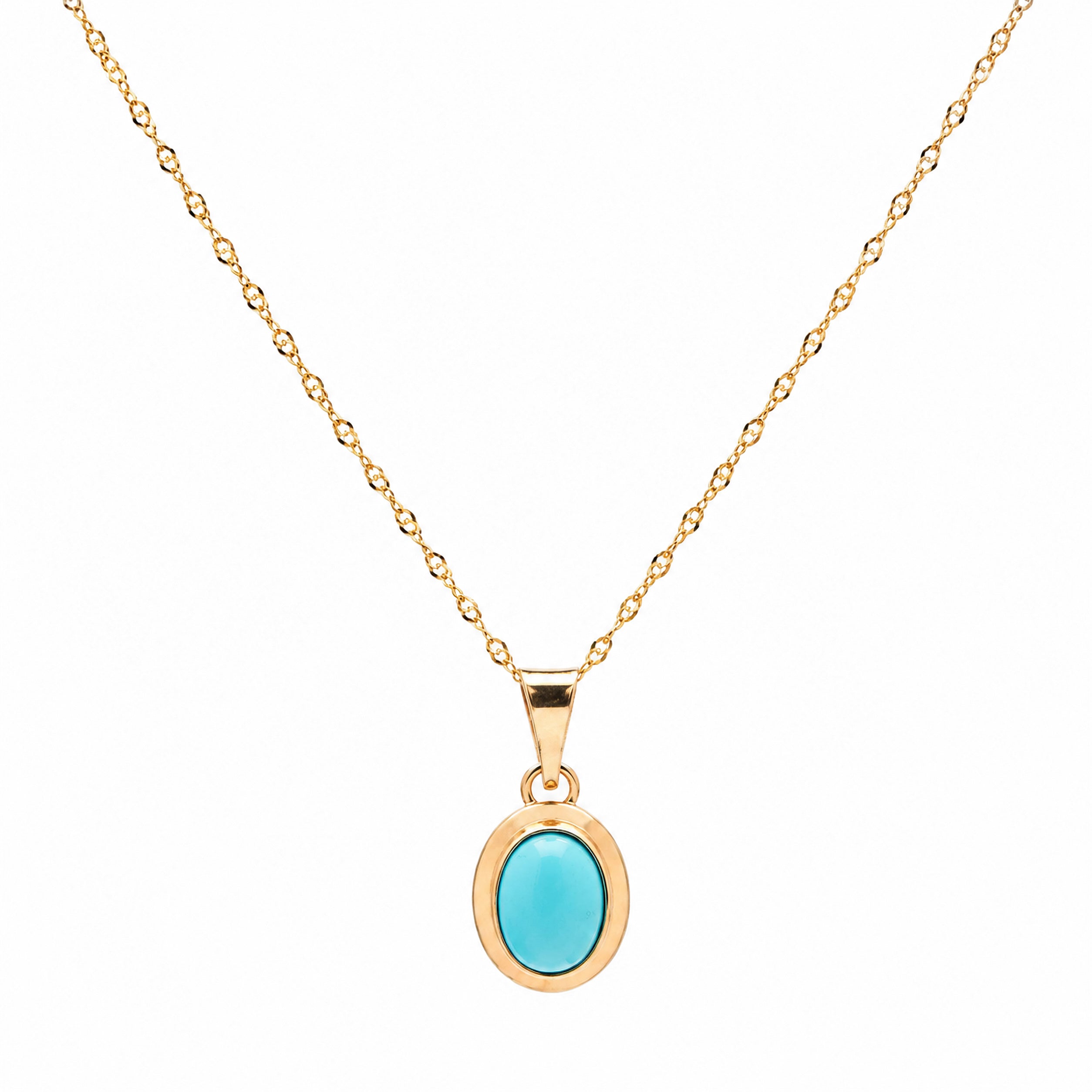 Colier SORNO37 din aur galben 14k cu turcoaz natural