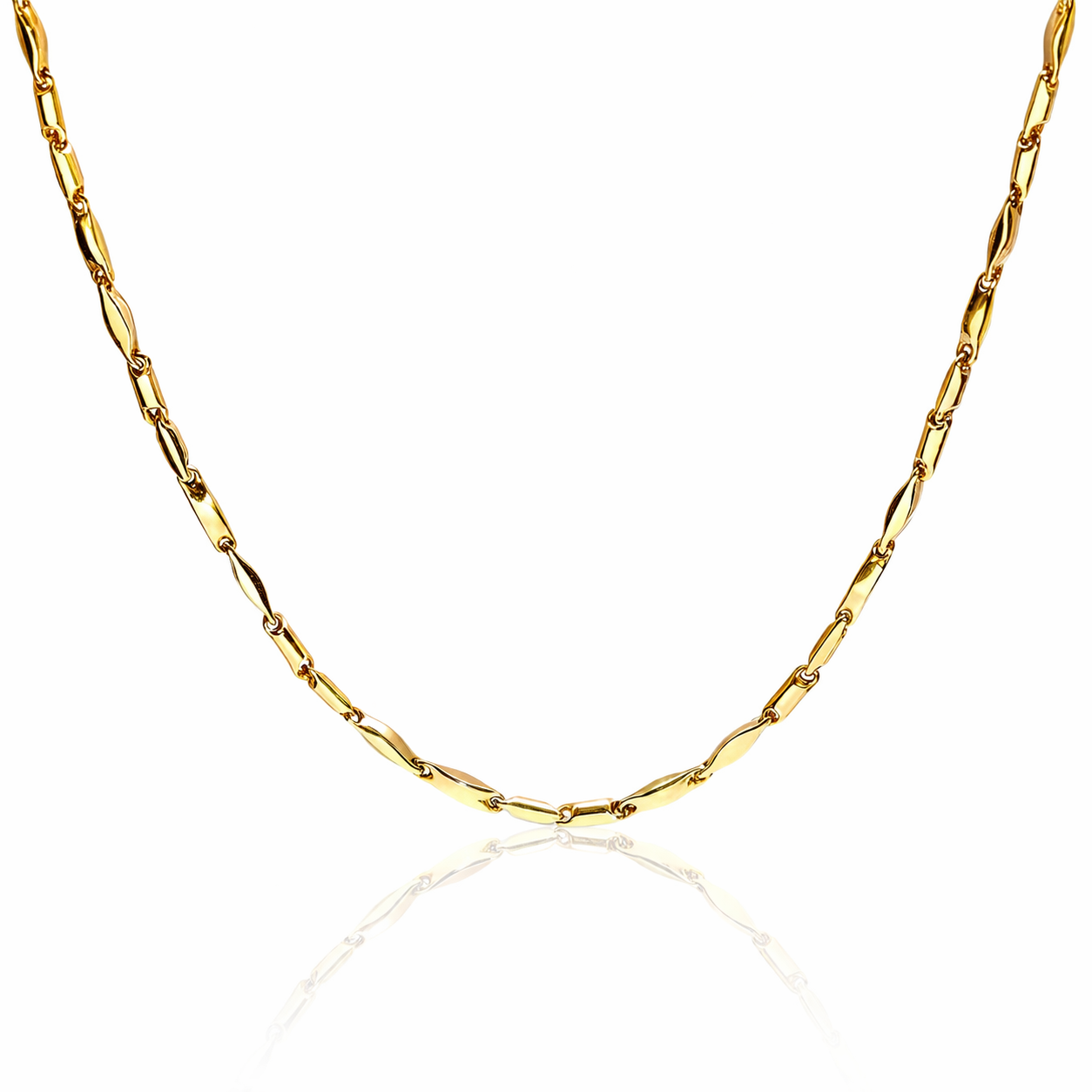 Lant PRSN280 din aur galben 14k cu design segmentat