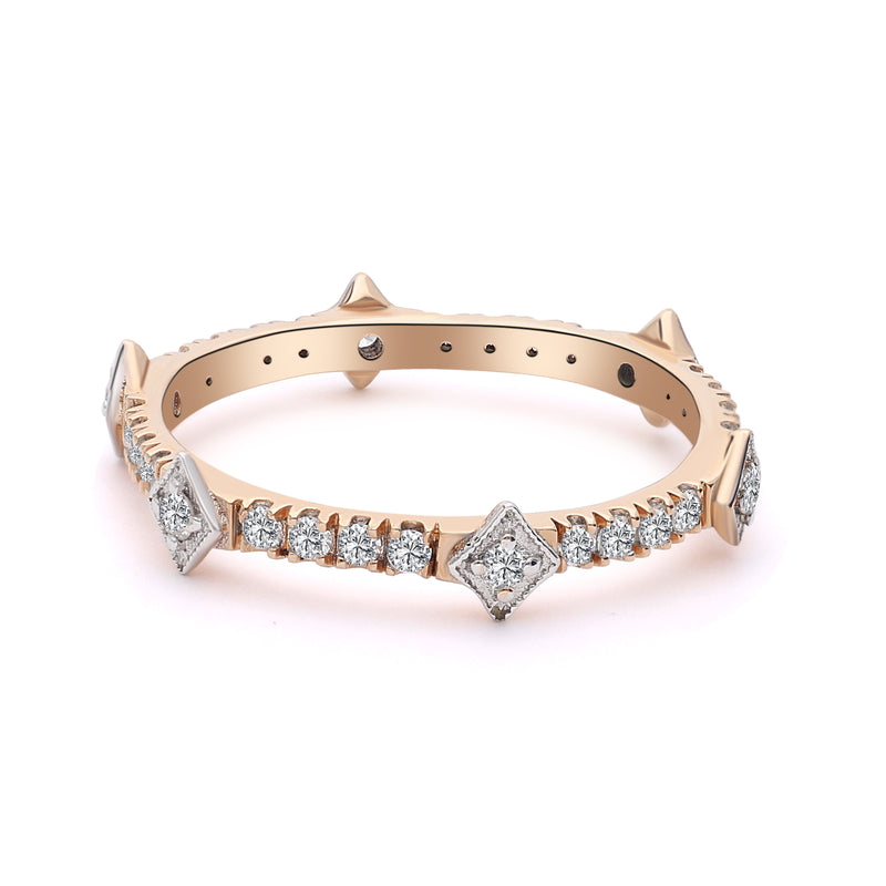 INEL ETERNITY R002372 DIN AUR ROZ 14K CU DIAMANTE
