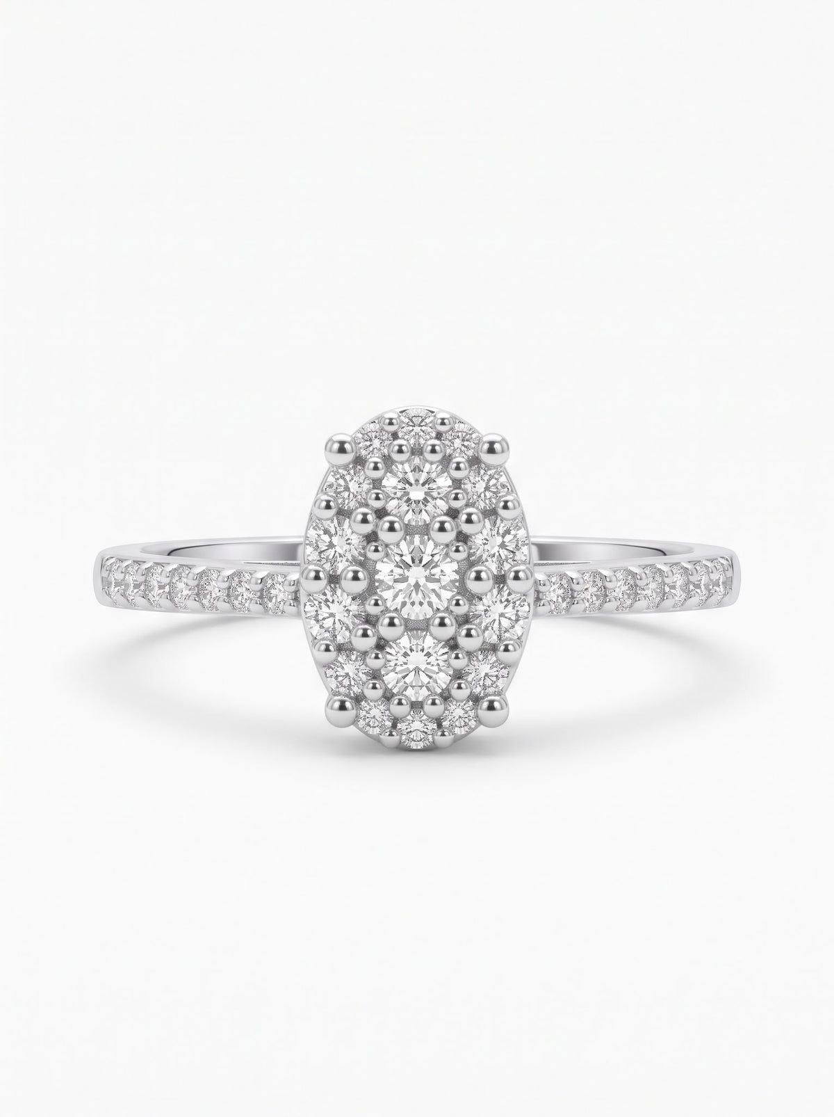 INEL DE LOGODNA R003552 DIN AUR ALB 14K FORMA OVALA CU DIAMANTE NATURALE