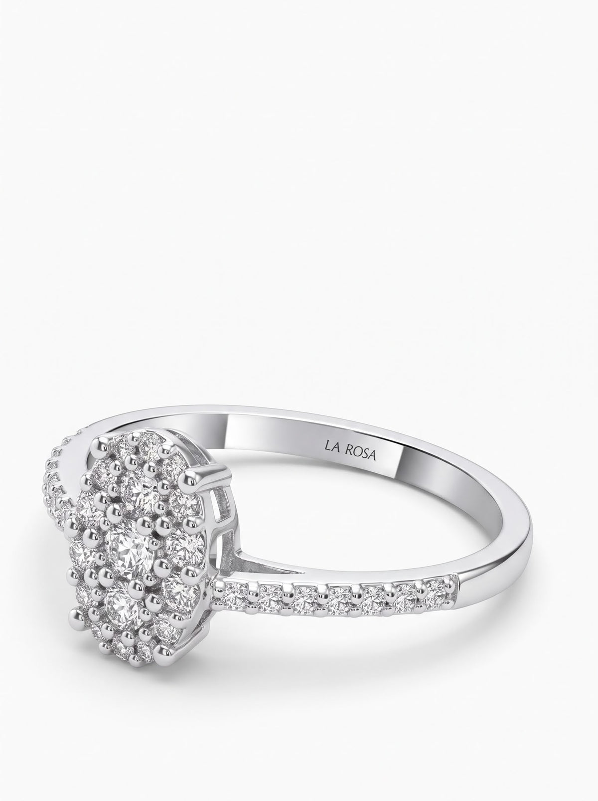 INEL DE LOGODNA R003552 DIN AUR ALB 14K FORMA OVALA CU DIAMANTE NATURALE