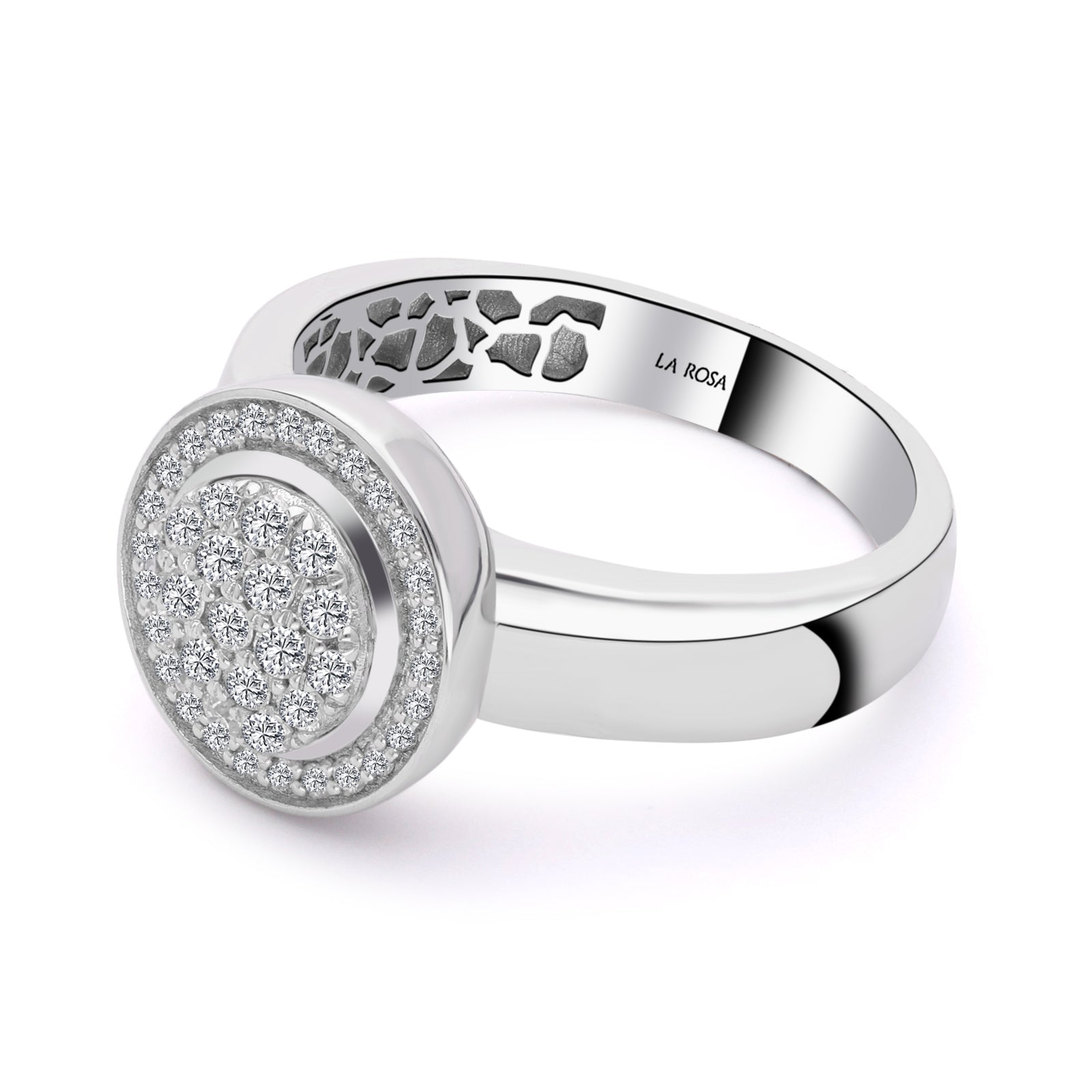 INEL R006042 din aur alb 14K FORMA ROTUNDA CU DIAMANTE - Bijuterii LA ROSA